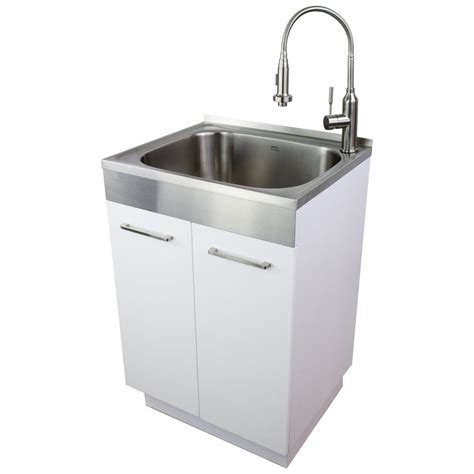 stainless steel laundry cabinets with sink|free standing stainless utility sink.